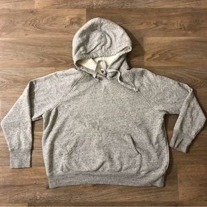 Old Navy Knit Sherpa Lined Hoodie Sweatshirt Pullover Men’s XL Gray